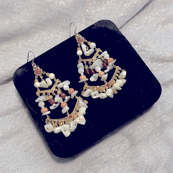 Beautiful Bohemian Goddess 3-Tiers Layered Bamboo Beads+Natural Pearl Earrings - Picture 10 of 15